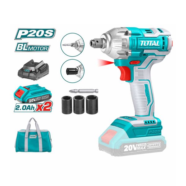 Máy siết bu lông dùng Pin Total TIWLI20208 (20V, 2AH)