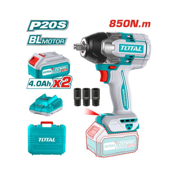 Máy siết ốc dùng Pin Total TIWLI2085 (20V, 2 Pin 4.0Ah & Sạc)