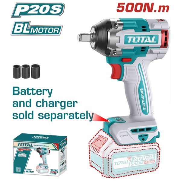 Máy siết bu lông dùng Pin Total TIWLI20501 (20V, Chưa Pin & Sạc)