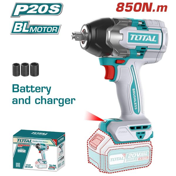 Máy siết ốc dùng Pin Total TIWLI20851 (20V, Chưa Pin & Sạc)