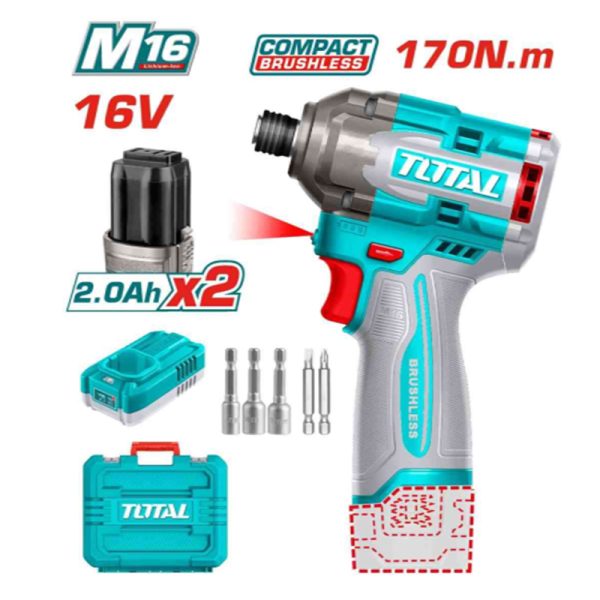Máy bắt vít dùng Pin Total TIRLI16178 (16V, 2 Pin 2.0AH)