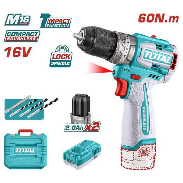 Máy khoan động lực Total TIDLI16682 (16V, 2 Pin 2AH)